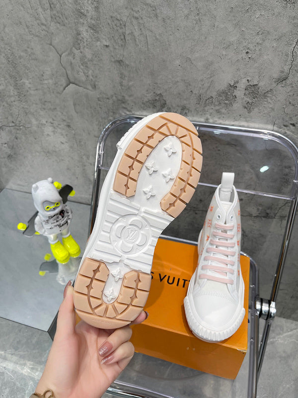 Louis Vuitton Camel Combat Boots - Studio Shot