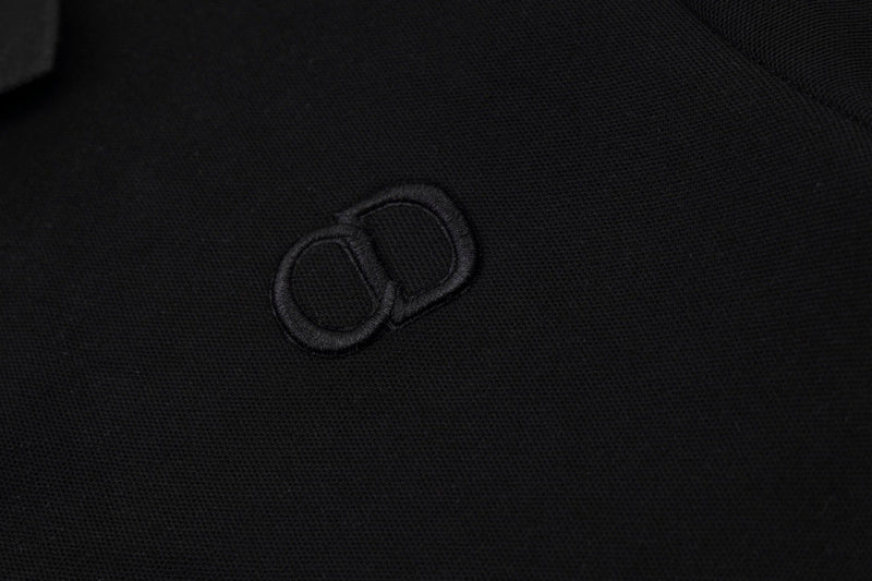 Flat lay presentation of Polo cotton polo shirt with logo-detail design