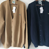 Front view of Lacoste luxury clothing with monogram-inspired silhouette