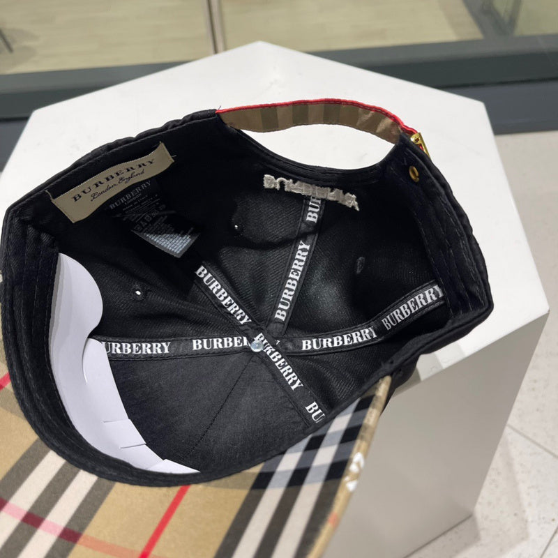 Close-up detail view of Burberry unisex cap