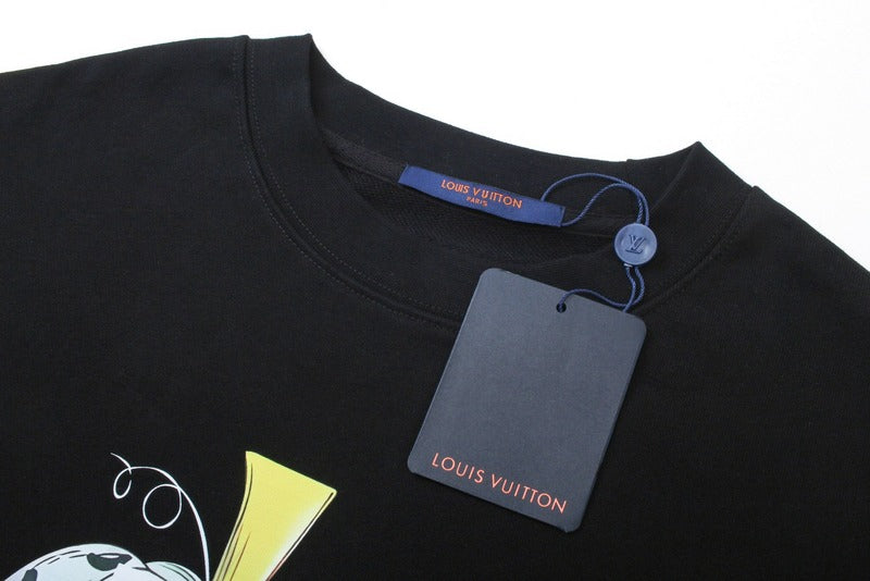Flat lay presentation of Louis Vuitton luxury clothing with contemporary cut
