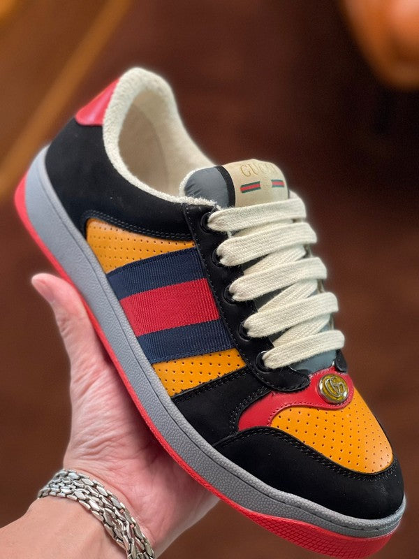 Gucci crisp white luxury sneakers view 6 heritage-inspired look