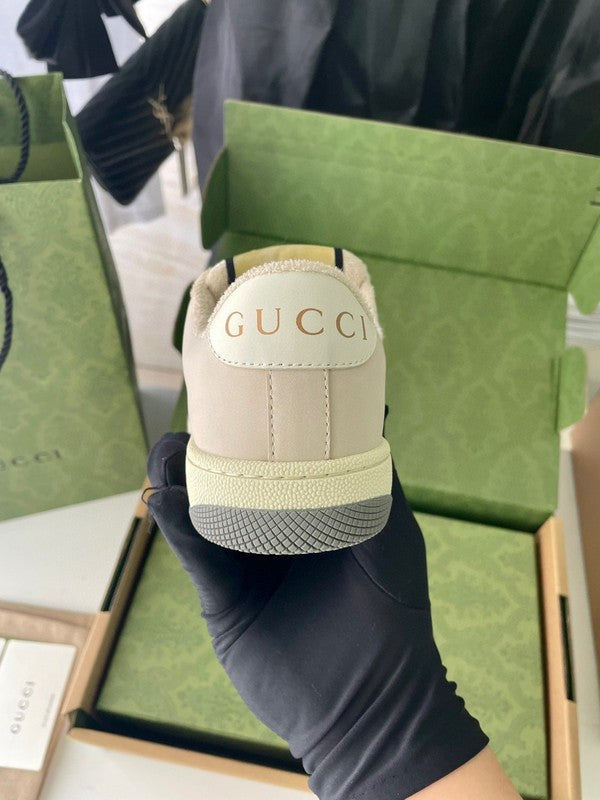 Gucci two-tone luxury sneakers view 6 signature lace-up style