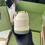 Gucci two-tone luxury sneakers view 6 signature lace-up style