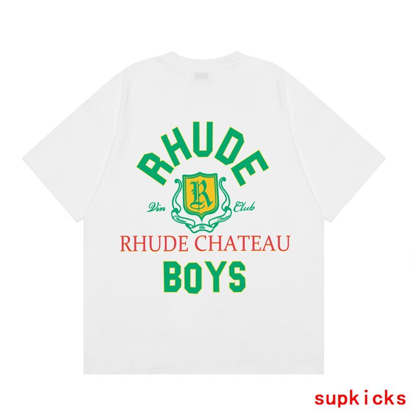 Full styled look of Rhude luxury clothing with signature branding