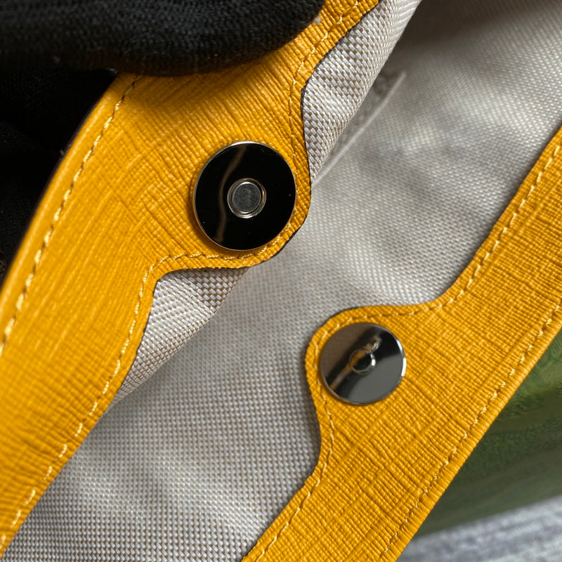Close-up detail of sleek everyday-luxe women's handbag – women's statement bag