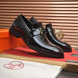Hermes shoes Style 056 - close-up of handcrafted italian detailing