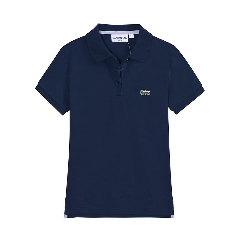 Back view of Lacoste luxury clothing with signature branding