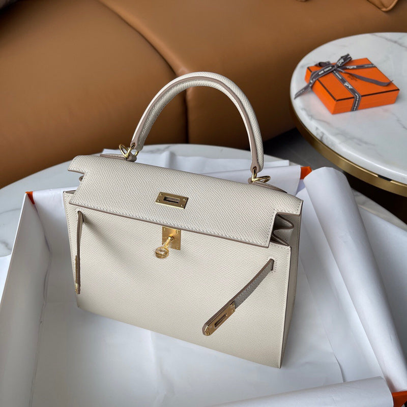 Understated bag shown from front angle