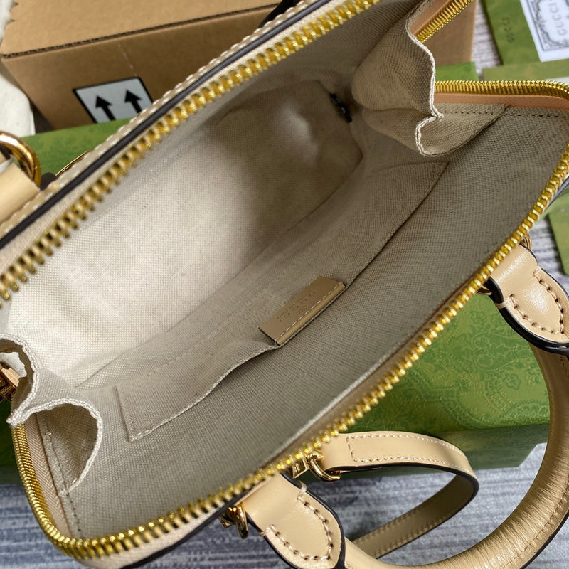 Front view of structured modern women's handbag – women's designer-style accessory