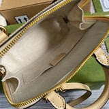 Front view of structured modern women's handbag – women's designer-style accessory