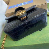 Back view of statement elevated women's handbag – women's luxury handbag