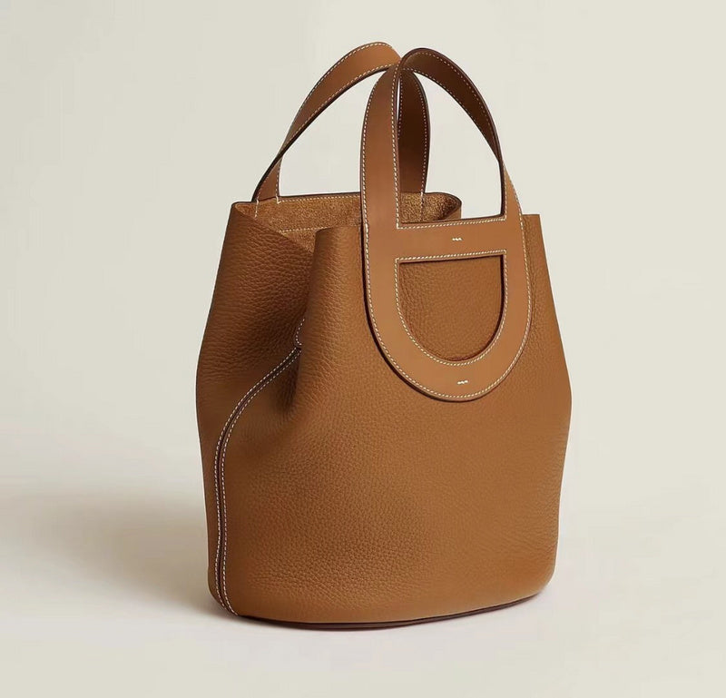 Side view of timeless structured handbag