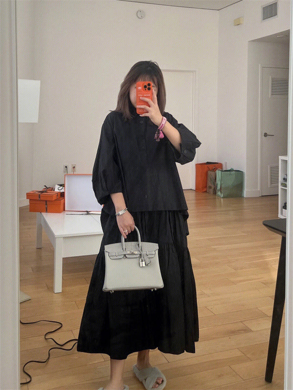 Side view of modernist structured handbag