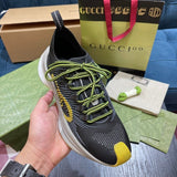 Gucci stone beige luxury sneakers view 5 bold athletic profile