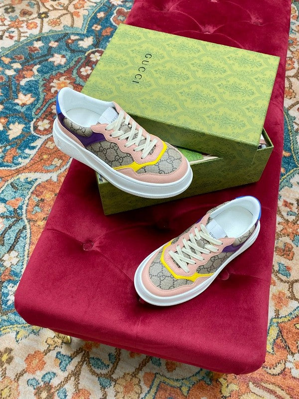 Gucci crisp white luxury sneakers view 6 retro runner design