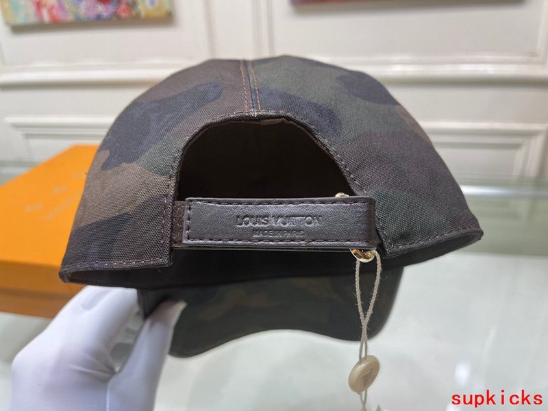 Close-up detail view of Louis Vuitton unisex cap