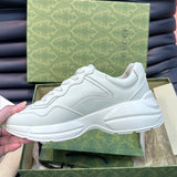 Side profile of Gucci classic monochrome sneakers everyday casual design