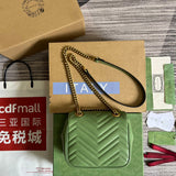 Side view of elegant structured handbag