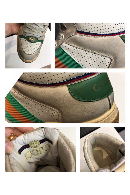 Side profile of Gucci all-black sneakers heritage-inspired look