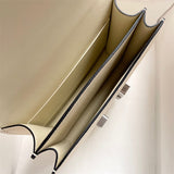 Side view of effortless structured handbag