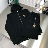 Front view of Louis Vuitton luxury clothing with signature branding