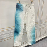 Back view of Louis Vuitton luxury clothing with signature branding