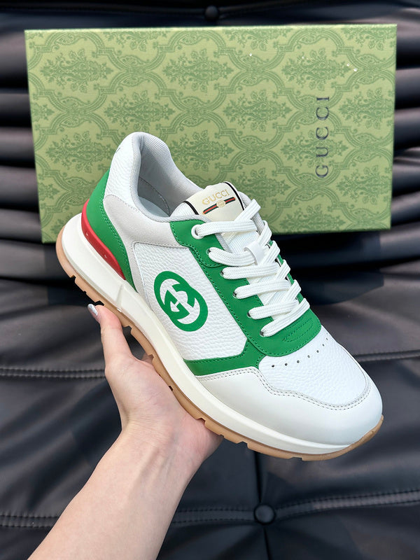 Gucci muted earth tones luxury sneakers view 6 retro runner design