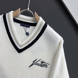 Close-up detail shot of Louis Vuitton luxury clothing with streetwear-inspired cut
