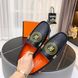 Hermes shoes Style 043 - close-up of classic monogram styling