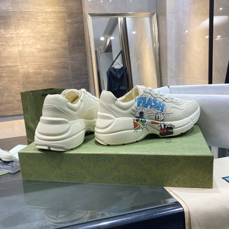 Gucci clean off-white luxury sneakers view 7 bold athletic profile