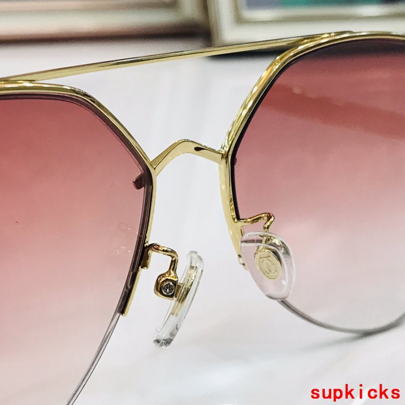 Close-up detail view of Cartier unisex sunglasses