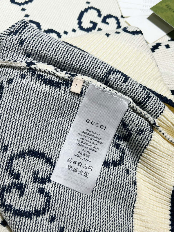 Side profile of Gucci luxury clothing with relaxed-fit cut