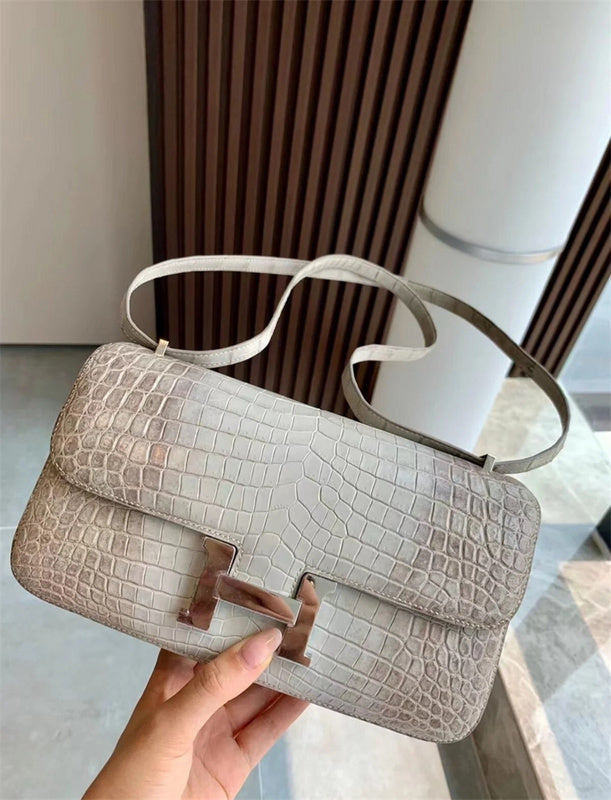 Close-up detail of statement bag design
