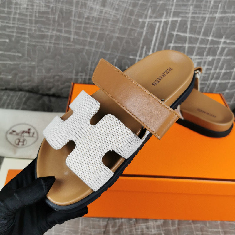 Hermès Burgundy Crisscross Strap Sandals - Detail Shot of Craftsmanship