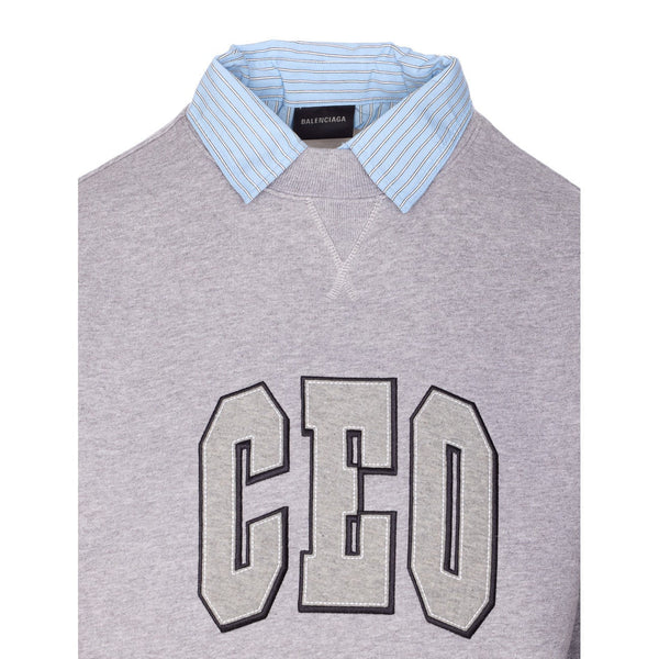 Balenciaga Sweaters? Balenciaga Women Ceo Team Logo Shirt Collar Sweater Luxury Designer Knit Sweater