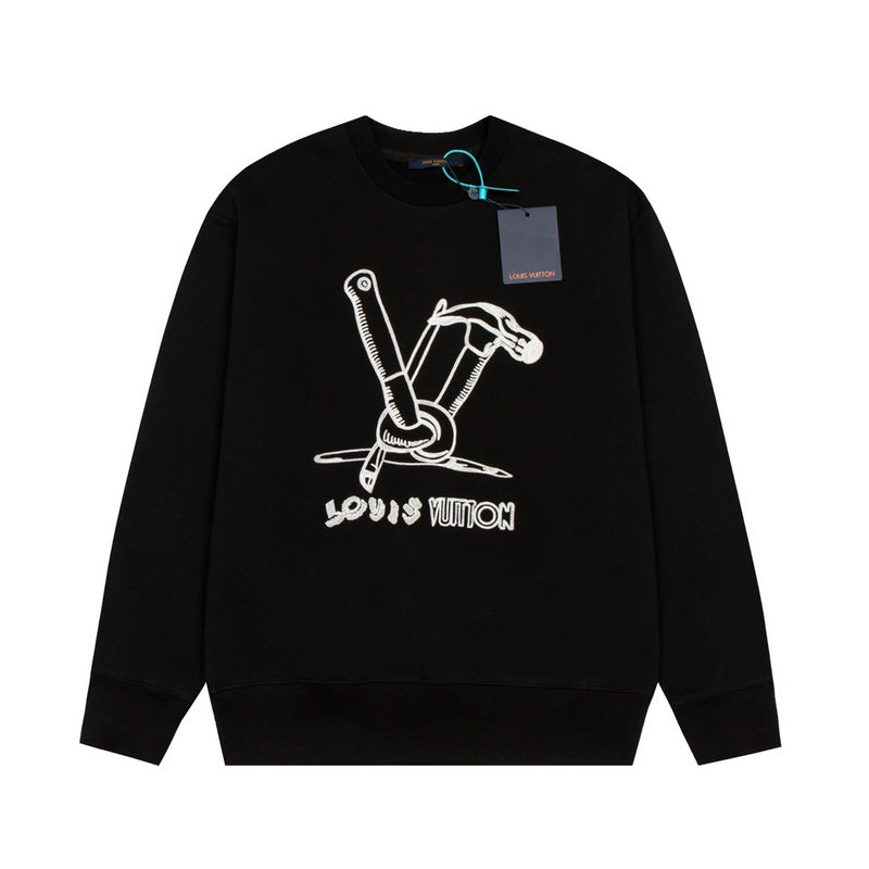 Side profile of Louis Vuitton luxury clothing with monogram-inspired silhouette