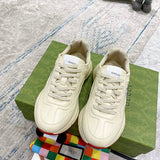 Gucci neutral cream luxury sneakers view 8 breathable knit upper
