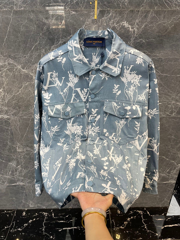 Side profile of Louis Vuitton luxury clothing with label-forward styling