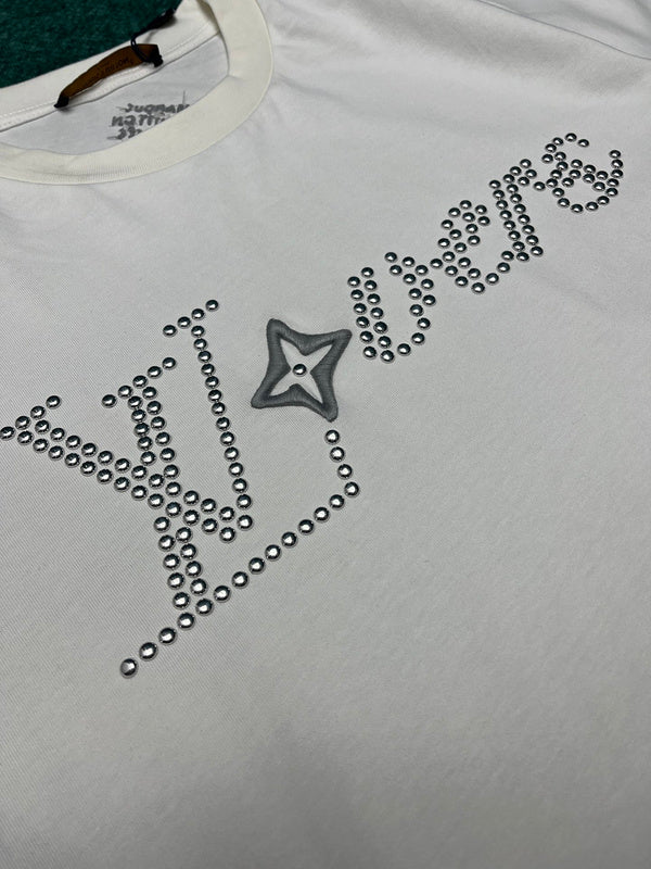 Flat lay presentation of Louis Vuitton cotton t-shirt with streetwear-inspired cut