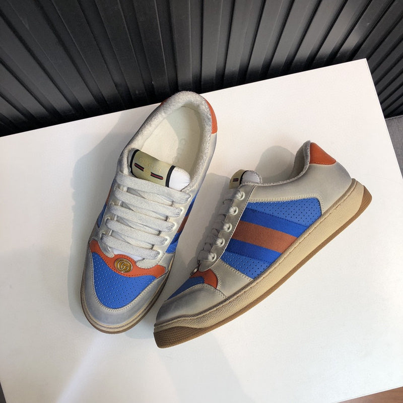 Gucci neutral cream luxury sneakers view 5 breathable knit upper
