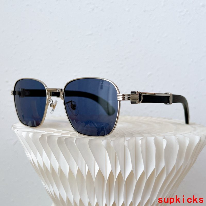 Close-up detail view of Cartier unisex sunglasses