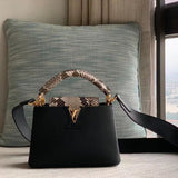 Side profile of chic signature women's handbag – women's everyday handbag