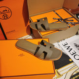 Hermès Tan Block Heel Sandals - Lifestyle Styling Shot