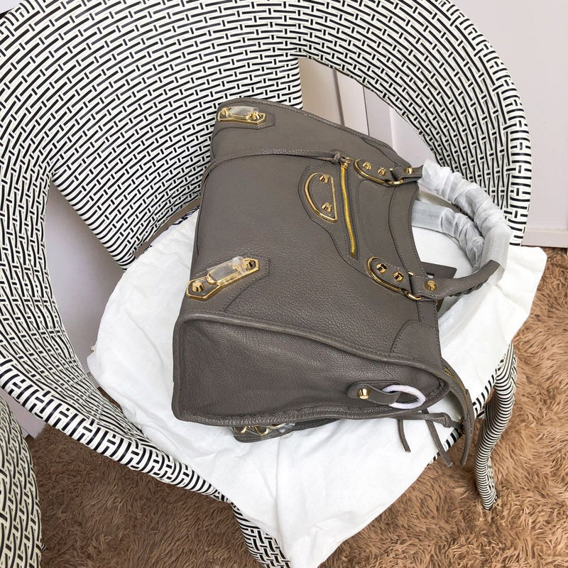 Back view of structured statement women's handbag – women's designer-style accessory