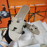 Hermès Tan Block Heel Sandals - Side Profile View