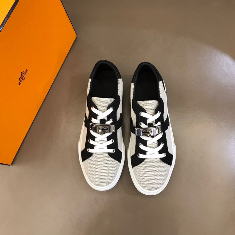Hermès White Low-Top Sneakers - Side Profile View