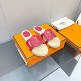 Hermès Beige Espadrille Wedge Sandals - Side Profile View