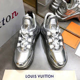 Louis Vuitton White Combat Boots - Back View