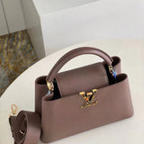 Side profile of structured statement women's handbag – women's everyday handbag